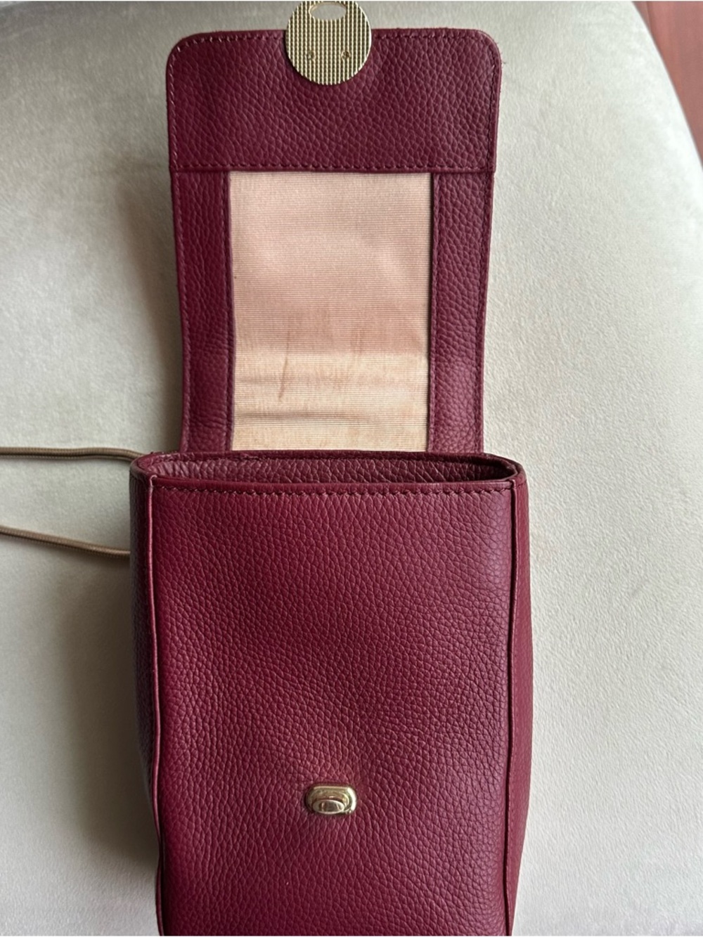 Clove + Revel Genuine Leather Crossbody Bag | Suede Detail Gold Lock Mini Bag - Picture 11 of 16